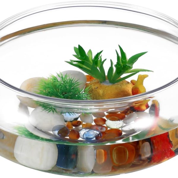 Clear Fish Bowl Vase Bubble Round Planter Terrarium Fish Bowl Aquatic Plant Pot Daffodil Pot Hydroponic Planter Tank Aquarium