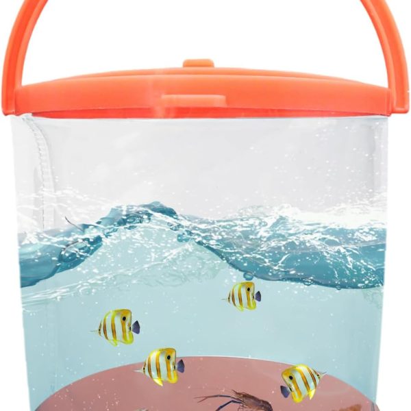 Foldable Small Aquarium, Portable Fish Tank, Fish Transport Container, Plasitc Fish Bowl, Beginner Tank, Great Concept for Catching and Release Critters, Beach, Pool and Lake