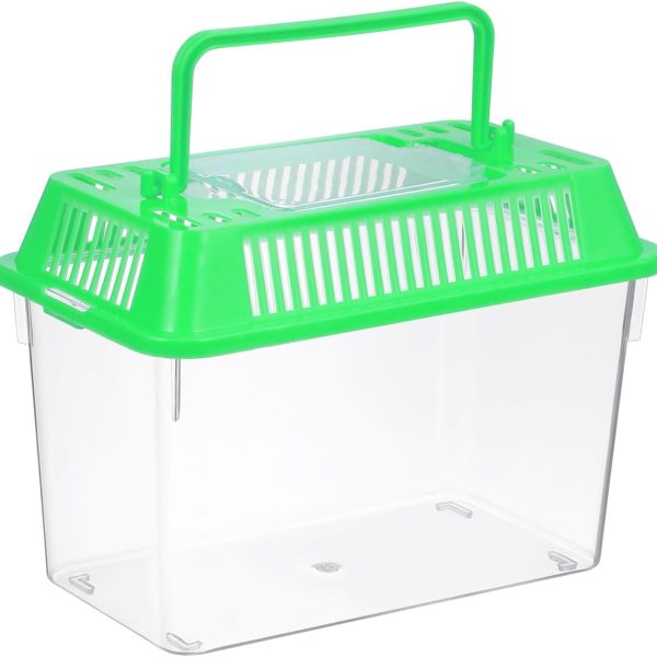 Mini Handheld Plastic Fish Tank for Turtles and Easy to Clean and Portable Aquarium Random Lid for Travel and Outdoor Use