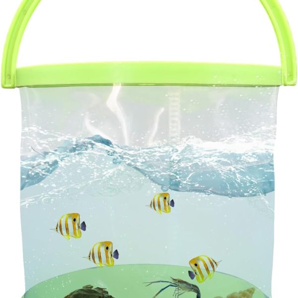 Foldable Small Aquarium, Portable Fish Tank, Fish Transport Container, Plasitc Fish Bowl, Beginner Tank, Great Concept for Catching and Release Critters, Beach, Pool and Lake